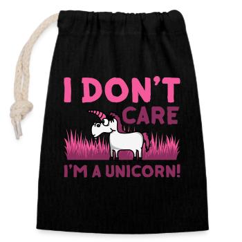 Unicorn unicorns horse horses mare mythical creatures - Closable cotton gift bag (14x20cm) - black - Front