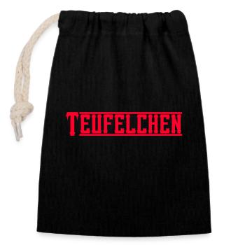 Little Devil - Closable cotton gift bag (14x20cm) - black - Front