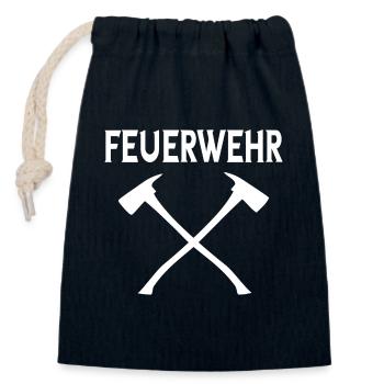 fire Department - Closable cotton gift bag (14x20cm) - navy - Front