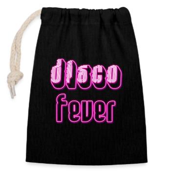 Disco Fever Texte Rétro Vintage - Sac cadeau en coton avec cordon (14 x 20 cm) - noir - Devant