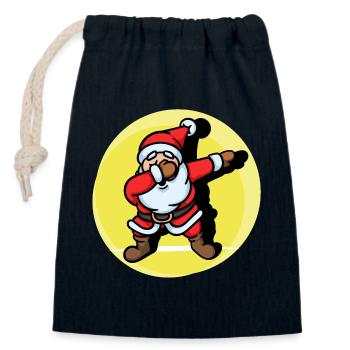 Cool Dab Dabbing Santa Claus Xmas Christmas - Closable cotton gift bag (14x20cm) - navy - Front