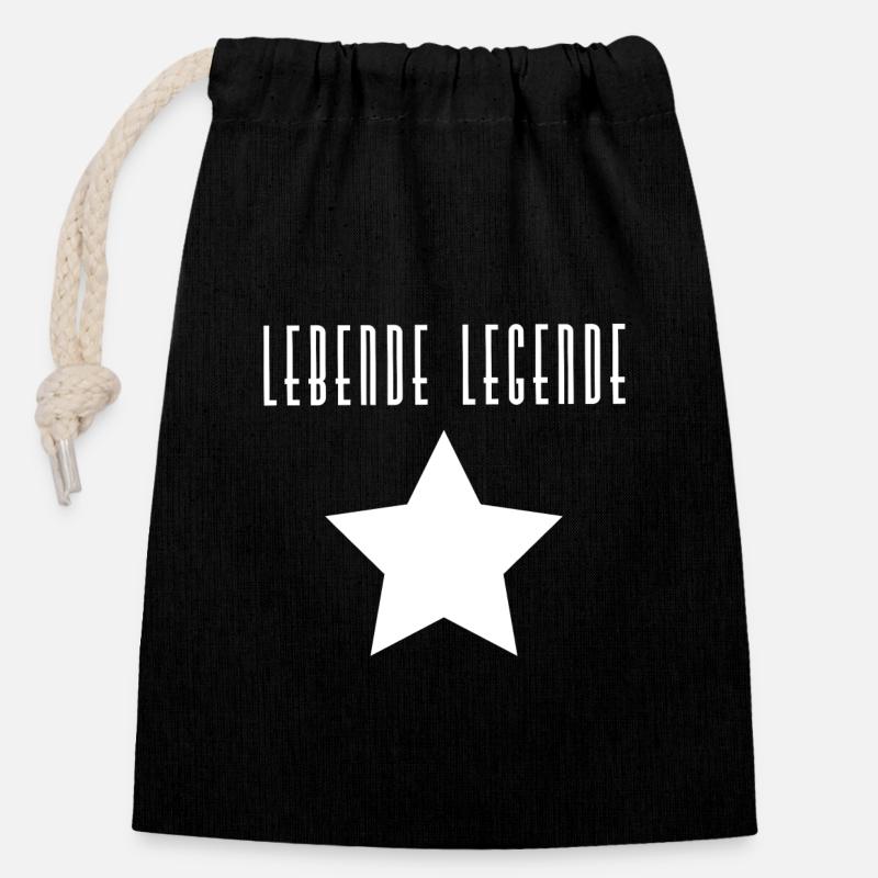 Légende vivante - Sac cadeau en coton avec cordon (14 x 20 cm) - noir