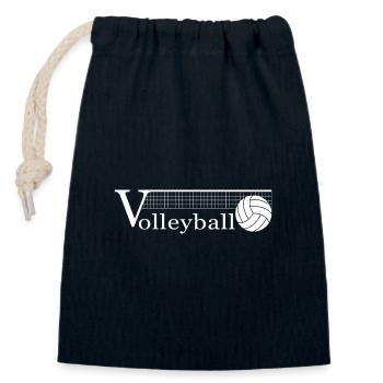 Volleyball - die Sache mit dem Netz. Und drüber. - Verschließbarer Geschenkbeutel aus Baumwolle (14x20cm) - Navy - Vorne