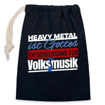 Heavy Metal Volksmusik Schlager Funny saying - Closable cotton gift bag (14x20cm) - navy - Front