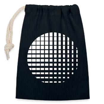 Cercle composé de plusieurs carrés - Sac cadeau en coton avec cordon (14 x 20 cm) - bleu marine - Devant