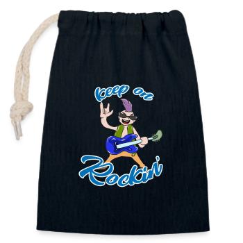 Rock 'n' Roll - Verschließbarer Geschenkbeutel aus Baumwolle (14x20cm) - Navy - Vorne