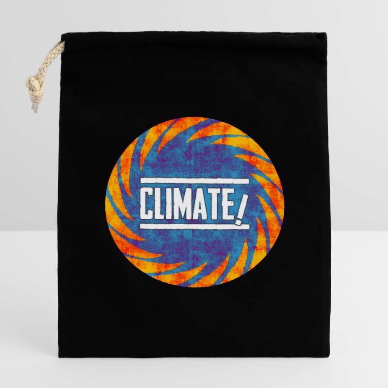 Climate Change Protest Design Closable cotton gift bag (14x20cm)