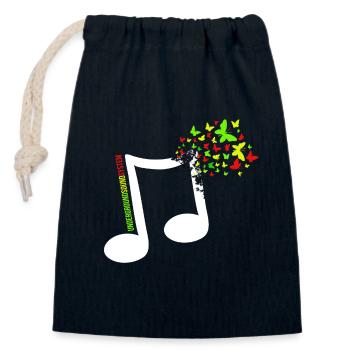 Colored butterfly note - Closable cotton gift bag (14x20cm) - navy - Front