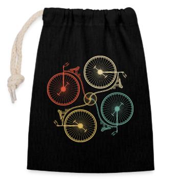 Dégradé de mosaïque de roue - Sac cadeau en coton avec cordon (14 x 20 cm) - noir - Devant