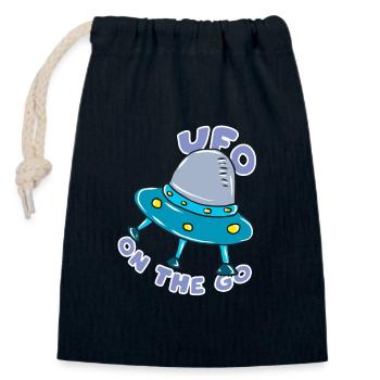 Ufo - Verschließbarer Geschenkbeutel aus Baumwolle (14x20cm) - Navy - Vorne