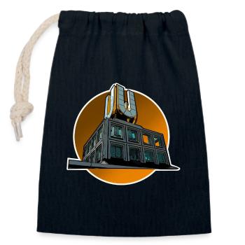 Dortmund - Sac cadeau en coton avec cordon (14 x 20 cm) - bleu marine - Devant