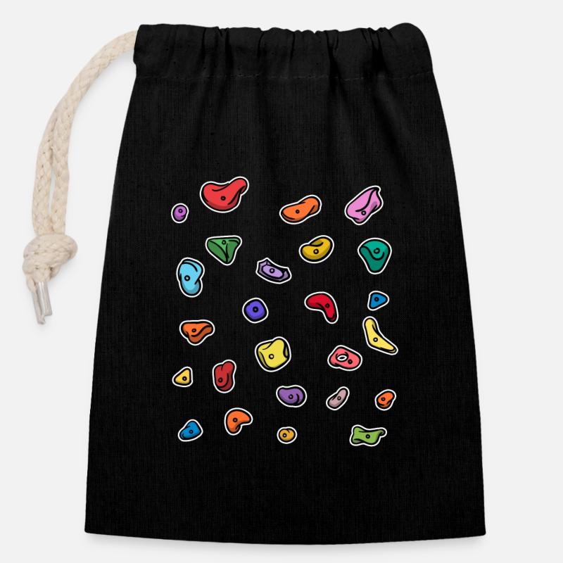 Climbing climbing wall Boulder Free climbing - Closable cotton gift bag (14x20cm) - black