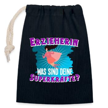 Erzieherin - Verschließbarer Geschenkbeutel aus Baumwolle (14x20cm) - Navy - Vorne