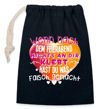 Erzieherin - Verschließbarer Geschenkbeutel aus Baumwolle (14x20cm) - Navy - Vorne
