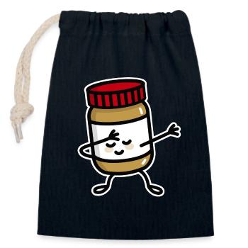 Dab Dabbing peanut butter jar - Verschließbarer Geschenkbeutel aus Baumwolle (14x20cm) - Navy - Vorne