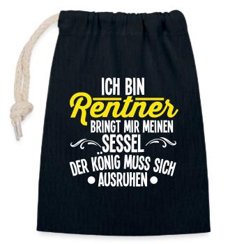 Rentner - Verschließbarer Geschenkbeutel aus Baumwolle (14x20cm) - Navy - Vorne