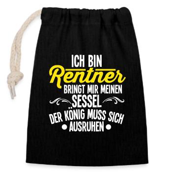 Rentner - Verschließbarer Geschenkbeutel aus Baumwolle (14x20cm) - Schwarz - Vorne