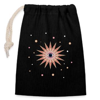 Œil mystique en étoile psychédélique - Sac cadeau en coton avec cordon (14 x 20 cm) - noir - Devant