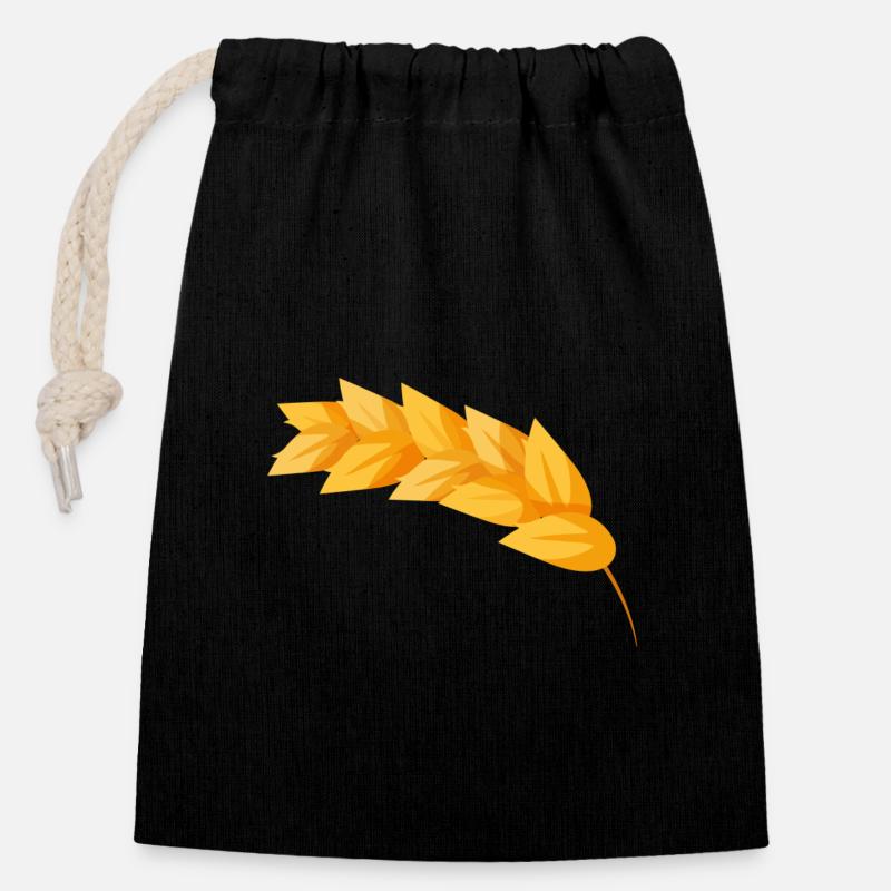 Corn grain corn - Closable cotton gift bag (14x20cm) - black