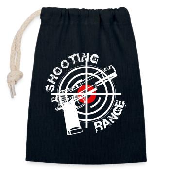 Shooting club - Closable cotton gift bag (14x20cm) - navy - Front