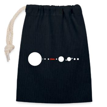 Tesla in Space Solar System SpaceX - Closable cotton gift bag (14x20cm) - navy - Front