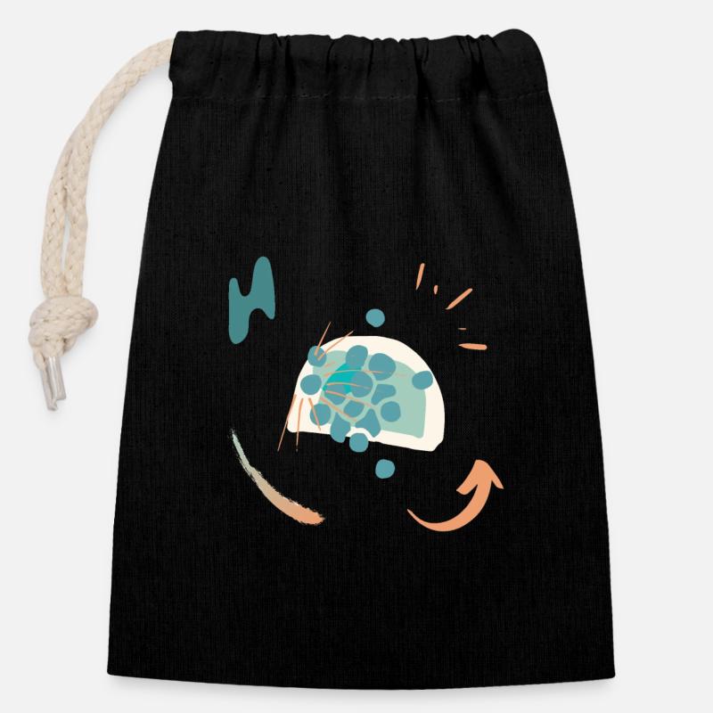 Casual design with color gradient - Closable cotton gift bag (14x20cm) - black
