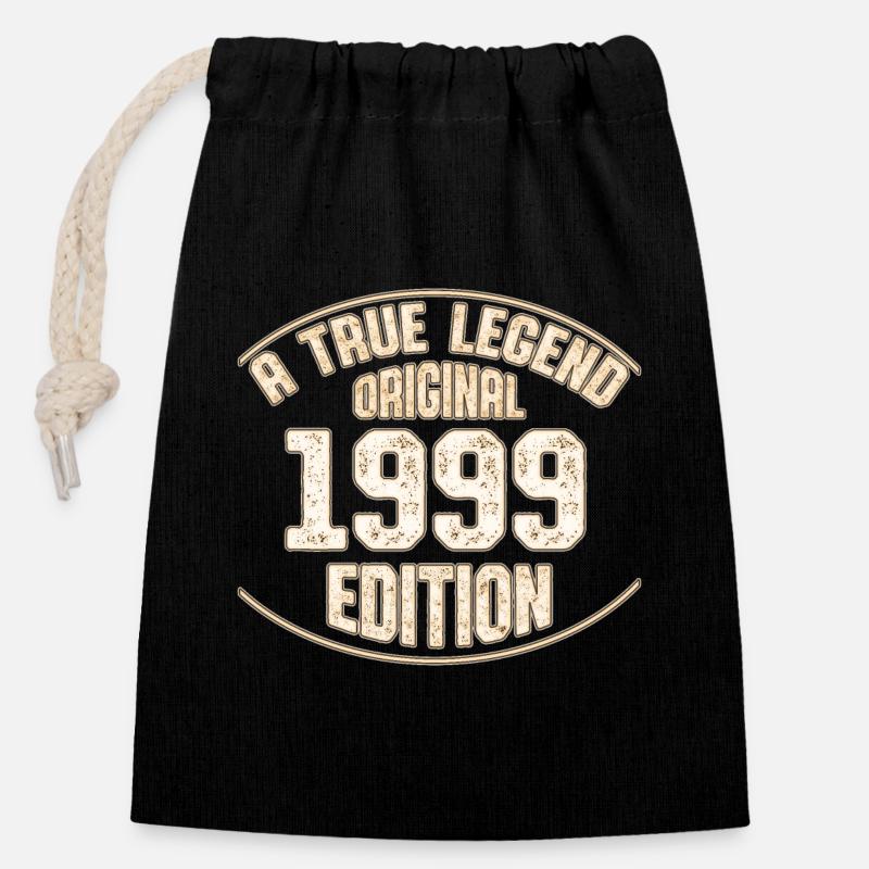 1999 year of birth - Closable cotton gift bag (14x20cm) - black