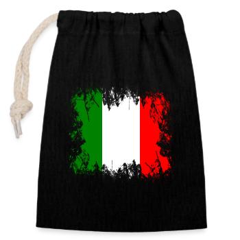 Italie - Europe - Sac cadeau en coton avec cordon (14 x 20 cm) - noir - Devant