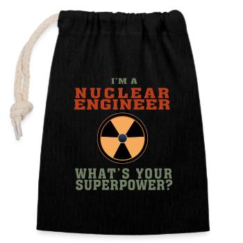 Best Nuclear Engineer Shirt Lustiges Zitat Supermacht - Verschließbarer Geschenkbeutel aus Baumwolle (14x20cm) - Schwarz - Vorne