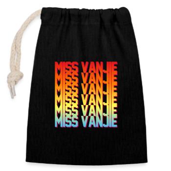 Fräulein Vanjie! Meme Regenbogenfarbe Text - Verschließbarer Geschenkbeutel aus Baumwolle (14x20cm) - Schwarz - Vorne