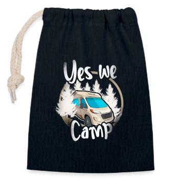 Yes We Camp - Closable cotton gift bag (14x20cm) - navy - Front