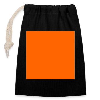 Personnaliser la texture de fond orange - Sac cadeau en coton avec cordon (14 x 20 cm) - noir - Devant