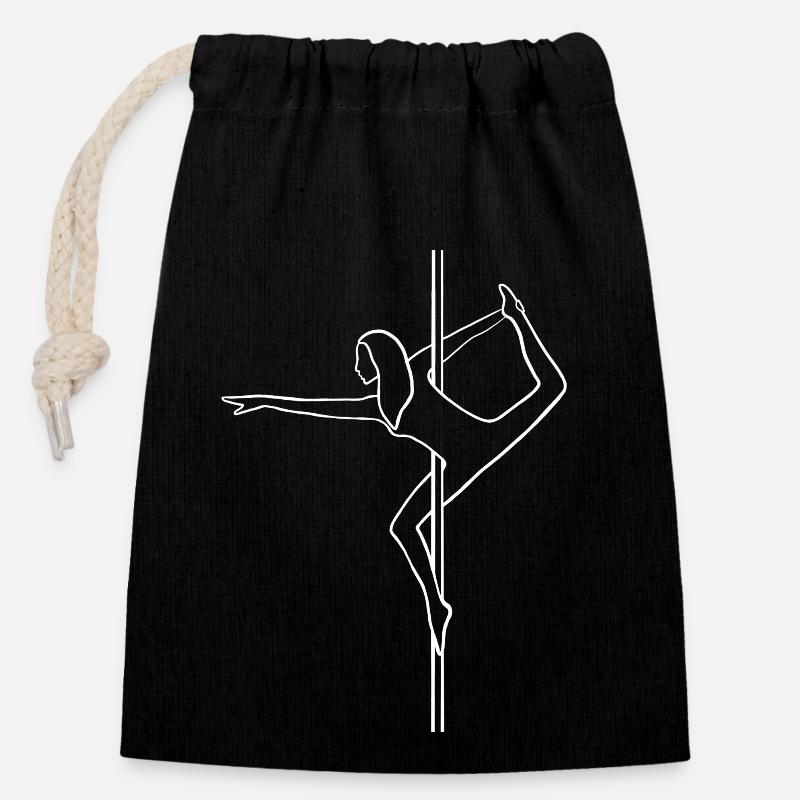 Pole dance Pole dancing Polefitness Poledancer - Closable cotton gift bag (14x20cm) - black
