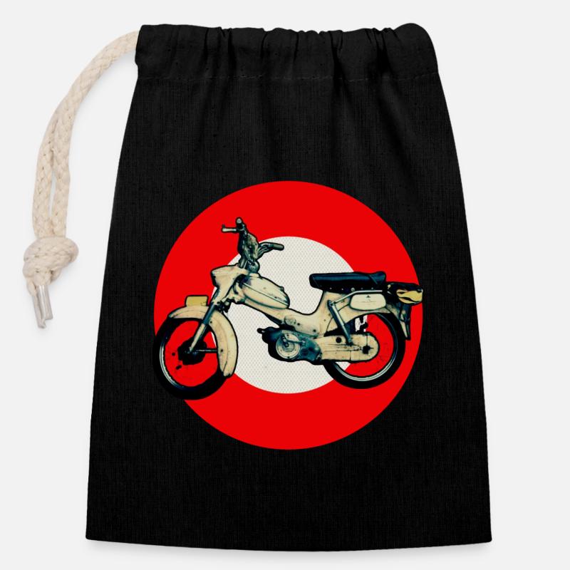 Cyclomoteurs Snap - Sac cadeau en coton avec cordon (14 x 20 cm) - noir
