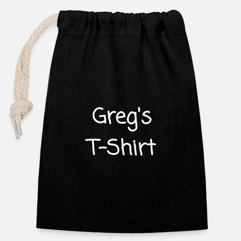 Greg's T-Shirt - Verschließbarer Geschenkbeutel aus Baumwolle (14x20cm) - Schwarz