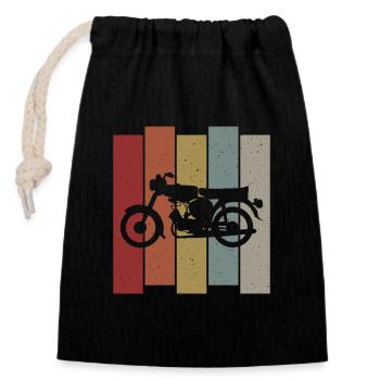 Retro Simson Schwalbe S51 DDR Ossi Moped Gift - Closable cotton gift bag (14x20cm) - black - Front