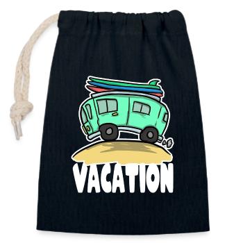Temps libre voyage de vacances voyage camping - Sac cadeau en coton avec cordon (14 x 20 cm) - bleu marine - Devant