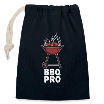 Barbecue Barbecue Grillagé Grillagé - Sac cadeau en coton avec cordon (14 x 20 cm) - bleu marine - Devant