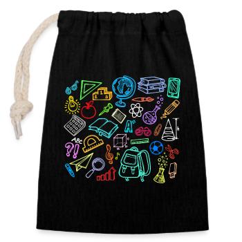 School Learning Timpani School Start School Start - Closable cotton gift bag (14x20cm) - black - Front