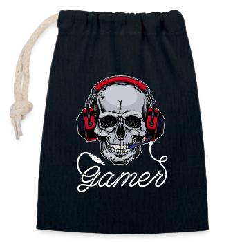 Gamer Headset Zocker - Verschließbarer Geschenkbeutel aus Baumwolle (14x20cm) - Navy - Vorne