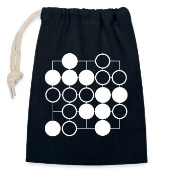 Go Brettspiel - Sac cadeau en coton avec cordon (14 x 20 cm) - bleu marine - Devant