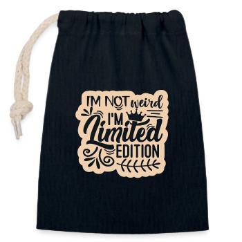 Funny Sarcastic Quote, funny, quotes, sarcastic, s - Closable cotton gift bag (14x20cm) - navy - Front