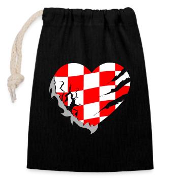 Kroatien - Kroatien - Verschließbarer Geschenkbeutel aus Baumwolle (14x20cm) - Schwarz - Vorne