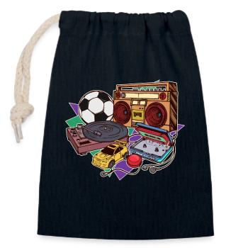 Retro Vintage Old School Style - Verschließbarer Geschenkbeutel aus Baumwolle (14x20cm) - Navy - Vorne