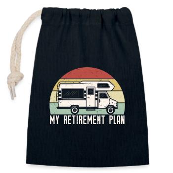 Mein Ruhestandsplan Fun RV Camping - Verschließbarer Geschenkbeutel aus Baumwolle (14x20cm) - Navy - Vorne