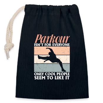 Le parkour n’est pas pour tout le monde Les amateurs de parkour - Sac cadeau en coton avec cordon (14 x 20 cm) - bleu marine - Devant