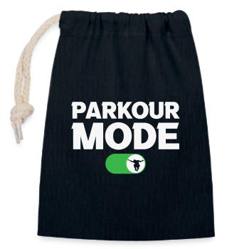 Parkour Lovers Parkour Modus Ein - Verschließbarer Geschenkbeutel aus Baumwolle (14x20cm) - Navy - Vorne