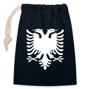 Albania - Closable cotton gift bag (14x20cm) - navy - Front