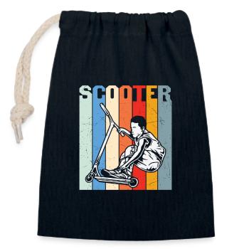 Scooter Quote Stunt Scooter Design - Closable cotton gift bag (14x20cm) - navy - Front