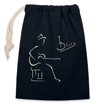 Blues guitarist - Closable cotton gift bag (14x20cm) - navy - Front
